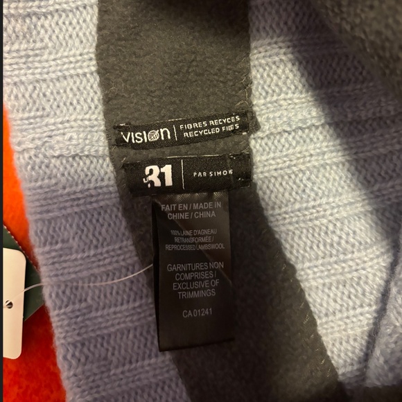 Unisex baby blue 100% lambswool ribbed tuque hat NWT - Picture 5 of 11